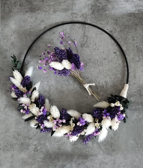 Trockenblumen Kranz Red/Lilac